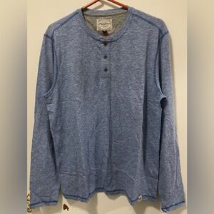 Flag & Anthem Men's Long Sleeve Blue Henley Shirt Size Medium NWT
